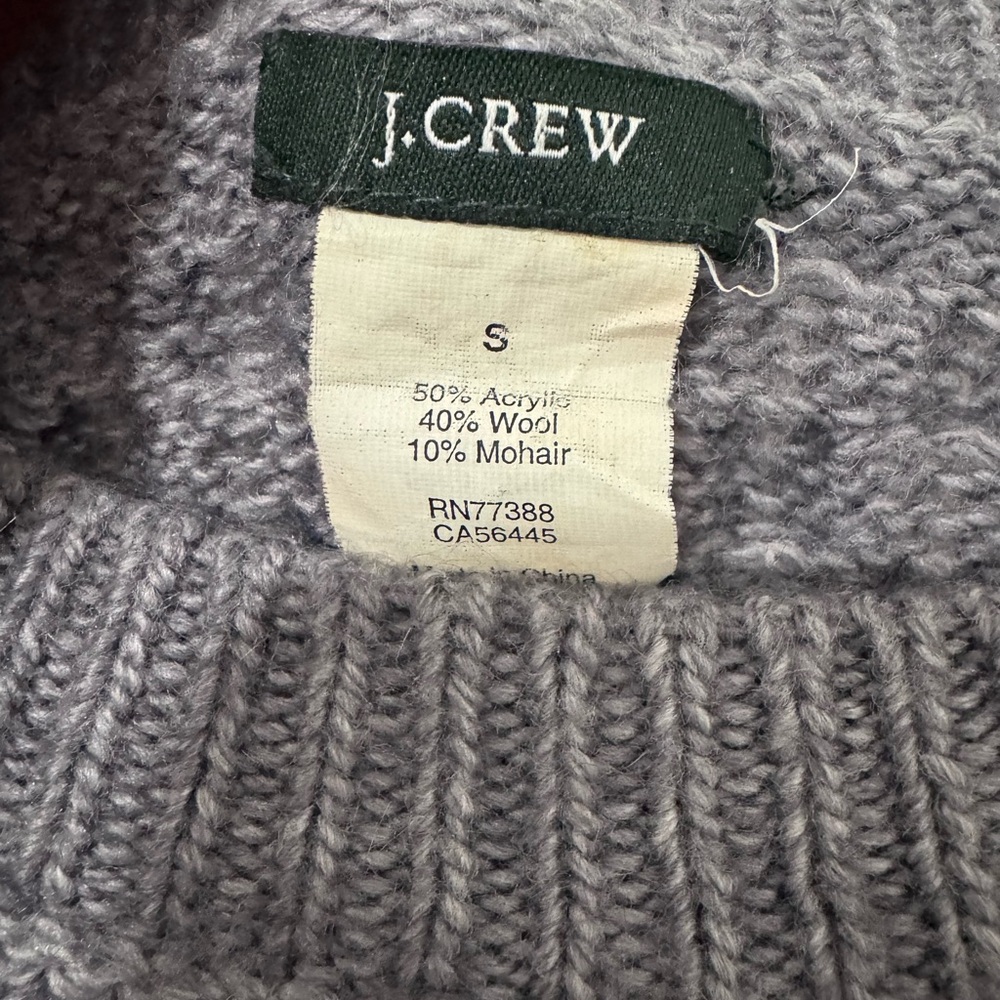 J. Crew Heather Gray Cable Knit Sweater - Picture 3 of 4